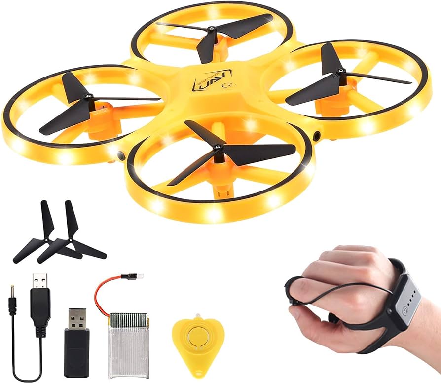 DRON AVION DE JUGUETE CON SENSOR DE MANO CON 4 HELICES TRAC KER 2.4G