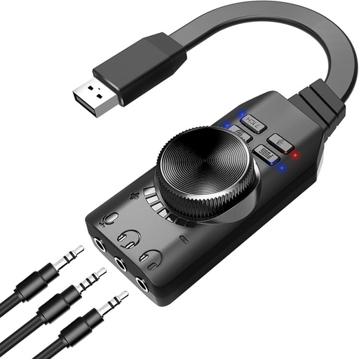 [013002028AUDIONEG] TARJETA AUDIO VIRTUAL 7.1 USB SOUND ADAPTER PC TRIANGULAR