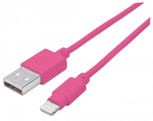 [021006009MAN394222ROS] CABLE DE DATOS MANHATTAN USB A 8 PINES ROSADO 394222