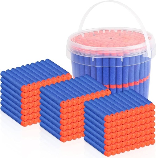 [039012VARJU37] BALAS DE ESPUMA SUAVE PARA PISTOLA TIPO NERF 6.5X1.3 10 PCS POR CAJA JU-37
