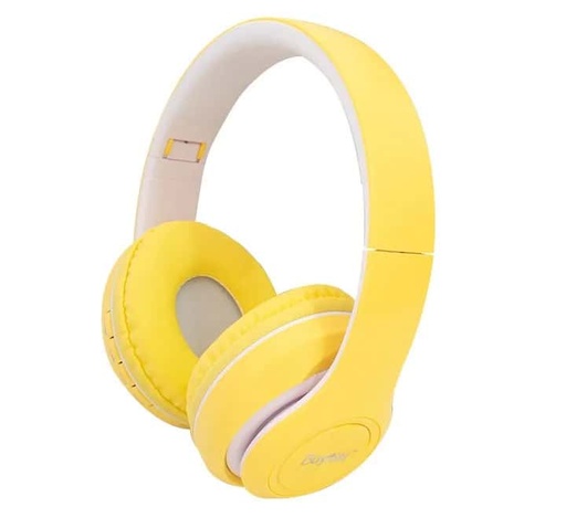 [012001002VARAL129AMA] AUDIFONO DIADEMA BLUETOOTH 5.0 BATERIA 250MAH AL1-29 AMARILLO/BLANCO